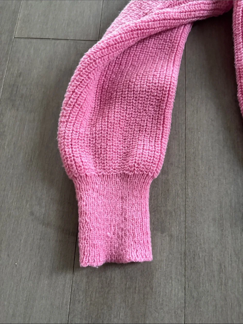 SHEIN Bubblegum Pink V-Neck Button-Up Knit Cardigan - Picture 6 of 7